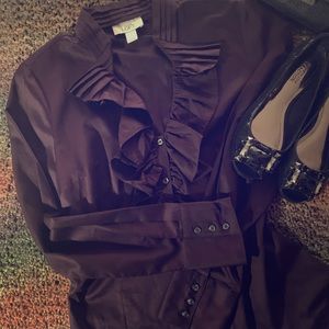 Stunning Loft Ruffled Dressy Blouse